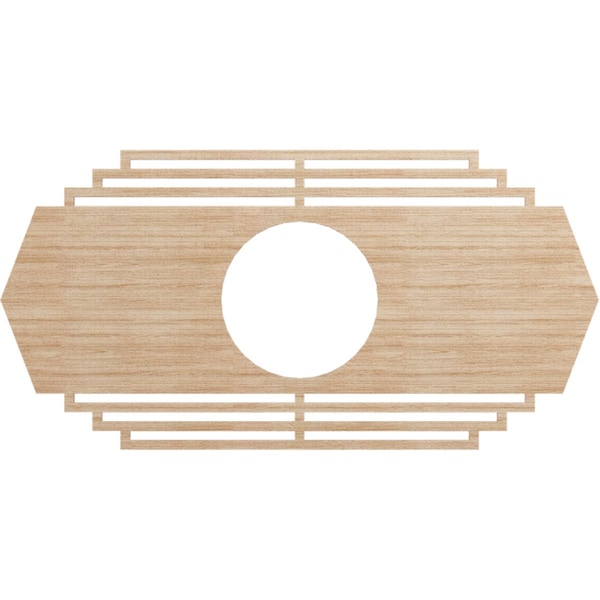 Ekena Millwork Chrysler Wood Fretwork Pierced Ceiling Medallion, Alder, 34"W x 17"H x 9"ID x 1/4"T CMWP34X17X0250CSAL - main